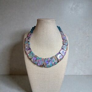 SOLD ✨ Artisan Made Statement Purple Turquoise Slab Necklace